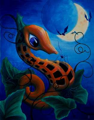 Halloween Sea Pumpkin Acrylic Painting