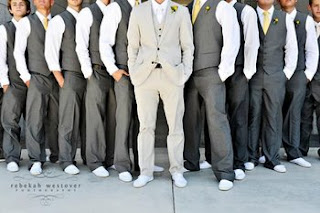 groomsmen groom attire bridesmaids country very ties grey bride suit gray different suits grooms wear dress too colors navy tuxedos