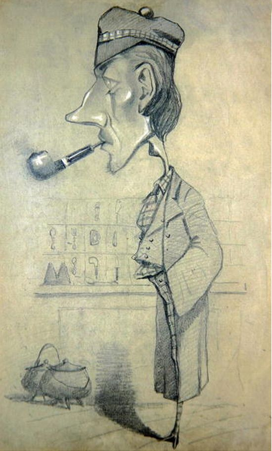 Claude Monet (1840-1926) - Página 2 Caricature+of+a+Scotsman+with++a+Pipe