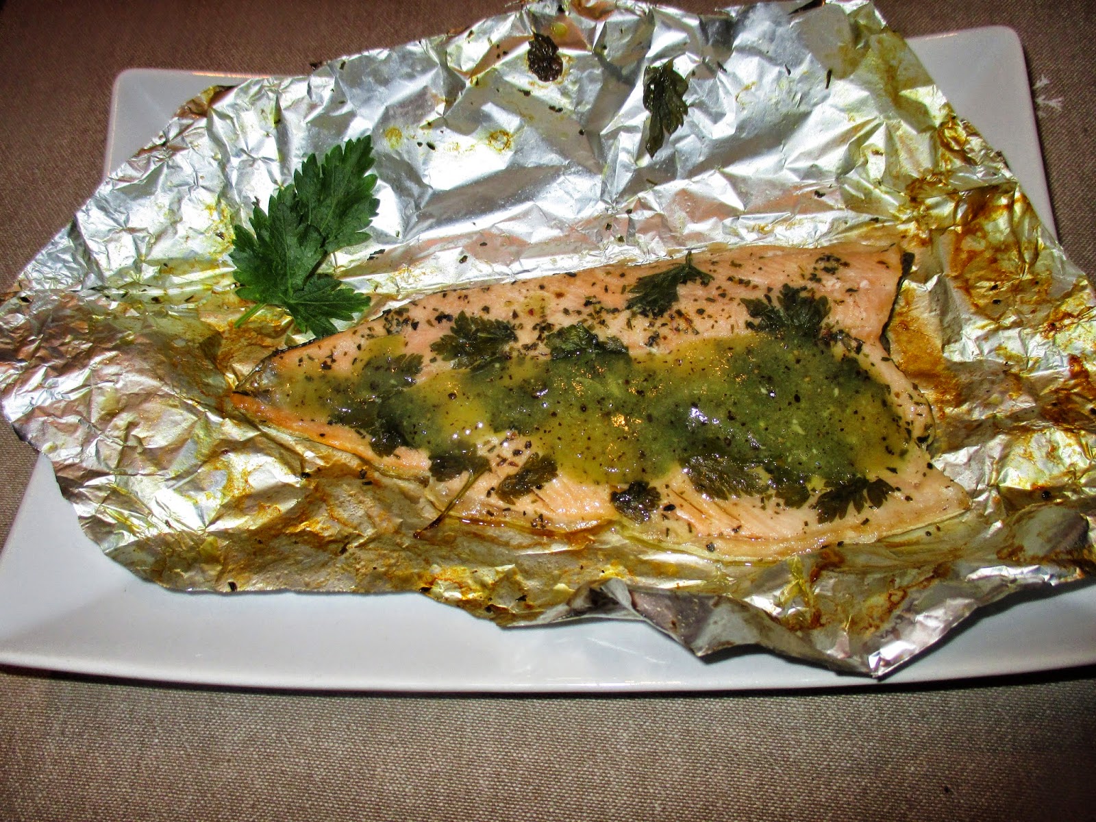 FORNELLI IN FIAMME TROUT IN PAPILLOTE WITH KIWI AND TARRAGON SAUCE