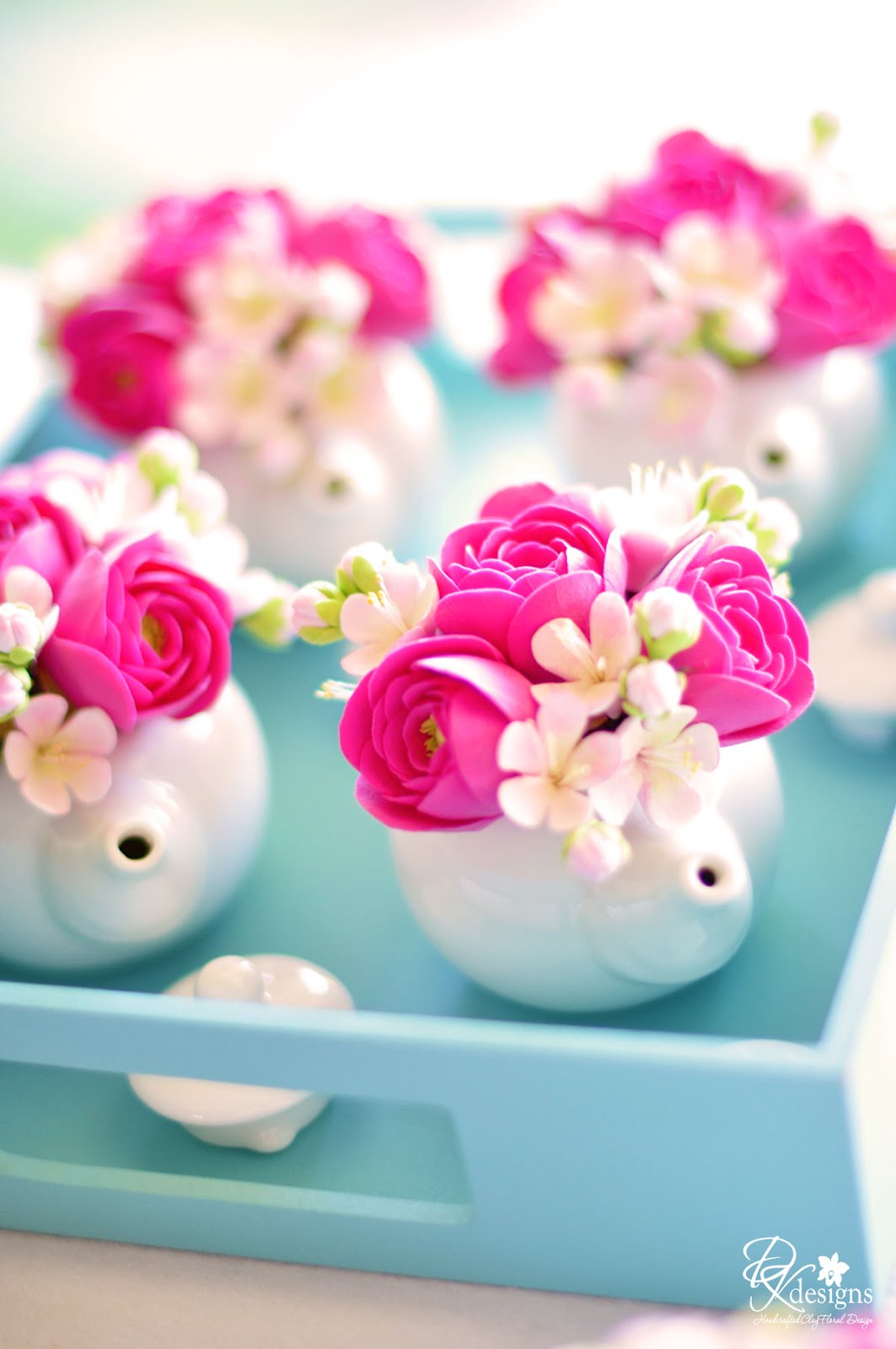 DK Designs Mini Teapots for a Bridal Shower
