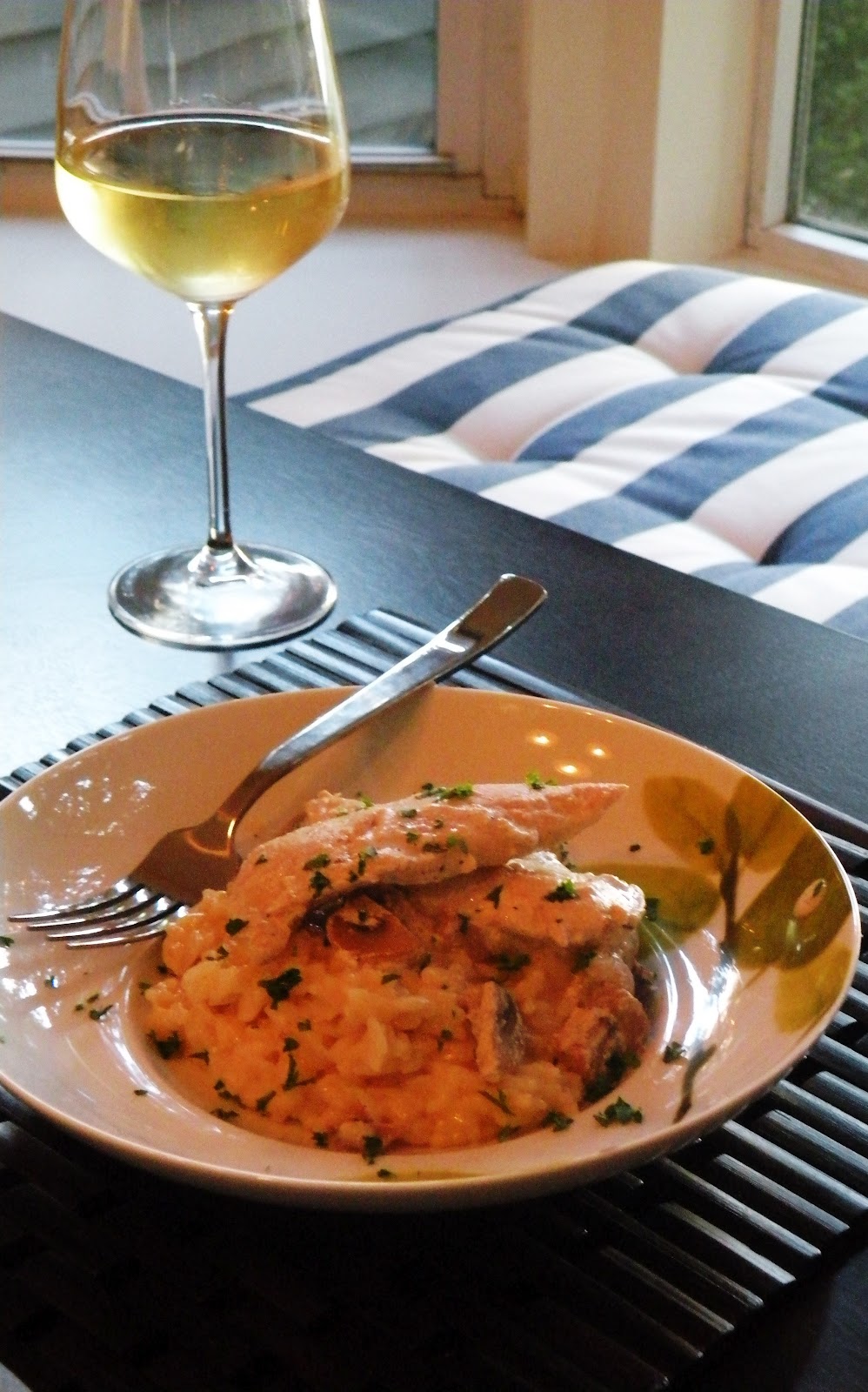 Risotto con pollo e funghi