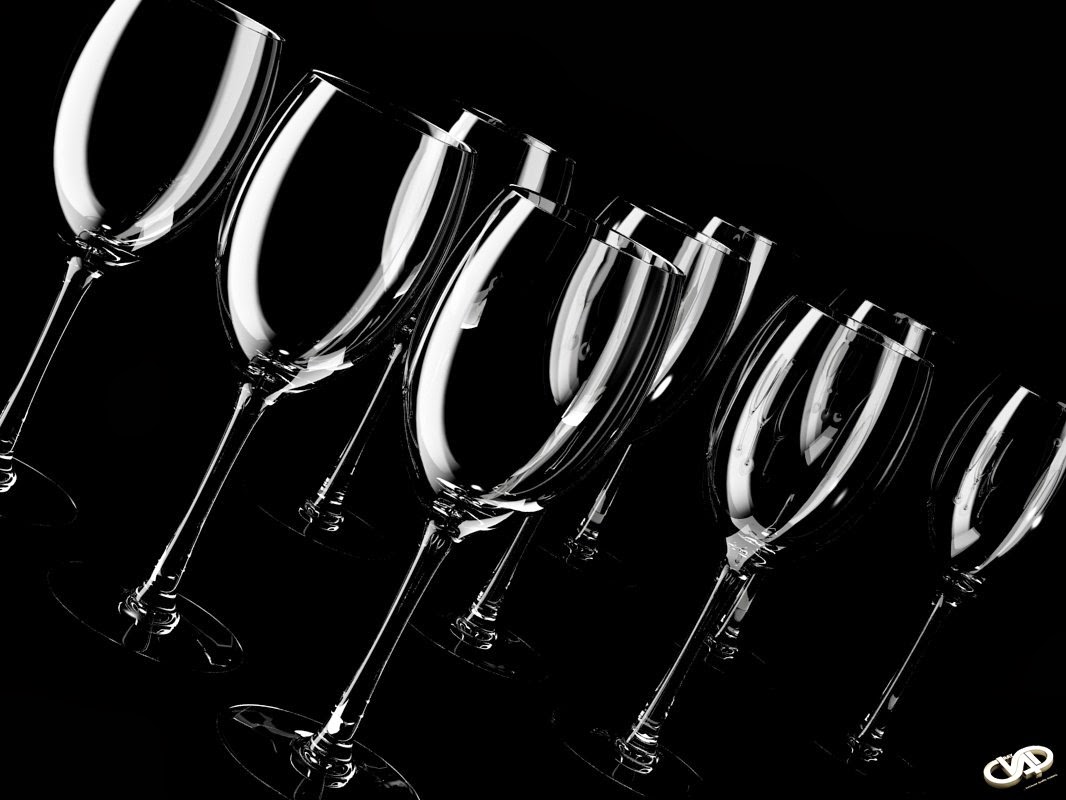 Free Champagne Glasses + Black Studio Scene C4D Vray Source
