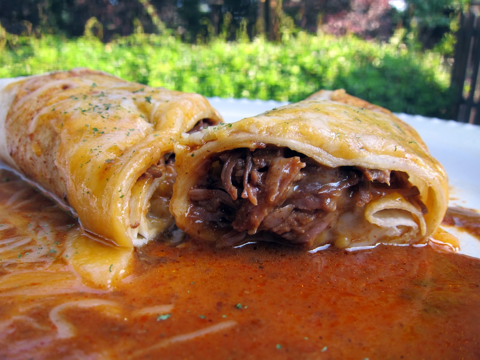 Chile Colorado Burritos {Slow Cooker} Plain Chicken
