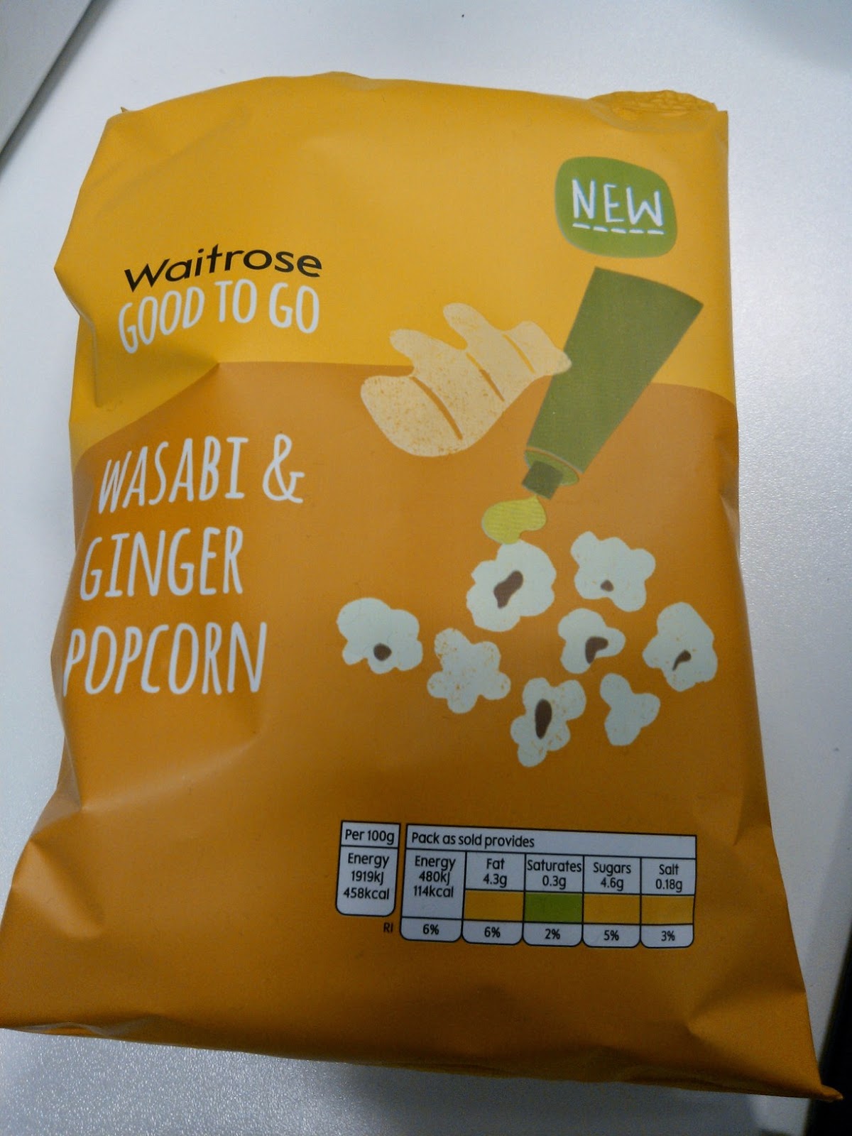 The Excited Eater Waitrose Ginger and Wasabi Popcorn