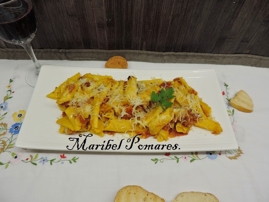 Macarrones Con Cebolla, Calabacín Y Chorizo En Olla Programable.
