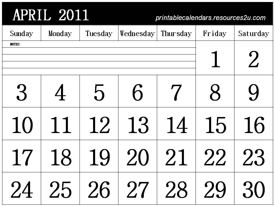 April+month+2011+calendar