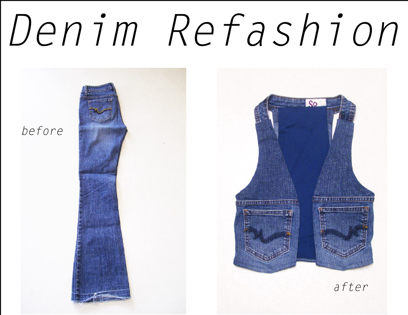 Refashion Coop Denim Refashion Jeans to Vest