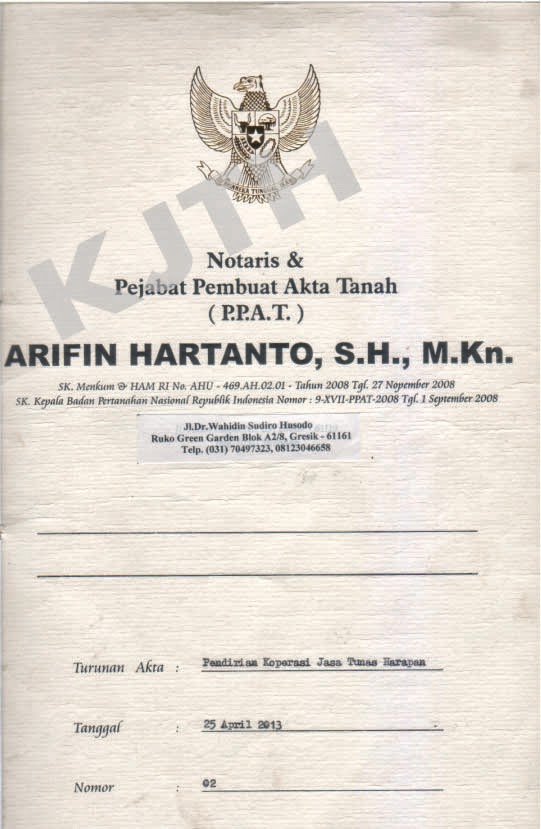 Koperasi Jasa Tunas Harapan Karang Taruna Tlogopojok Gresik Berkas Penguat Koperasi Tunas Harapan