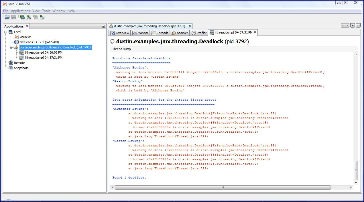 java deadlock java deadlock