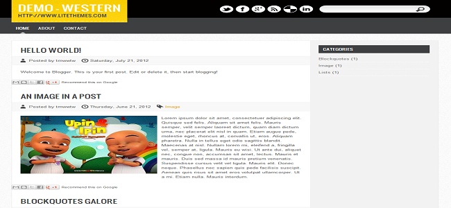 Western Blogger Template