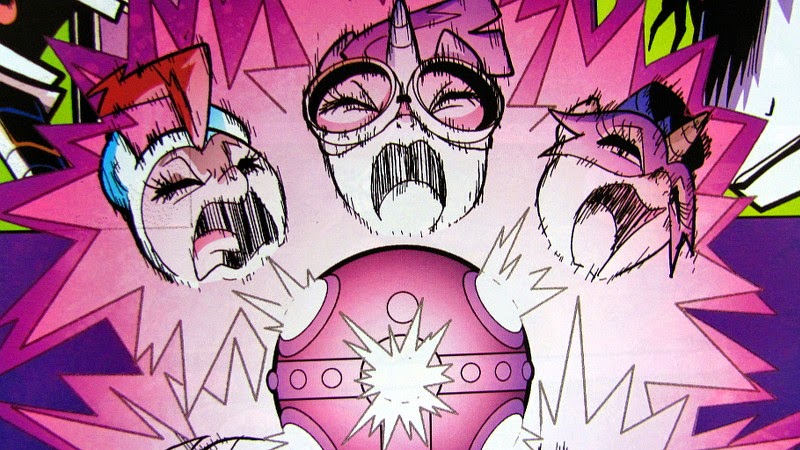 I really love the way Bates drew this panel The Power Ponies are zapped by the evil device