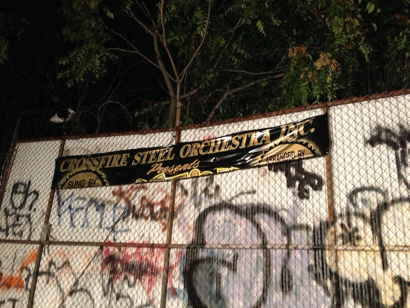 Sound Steelpan yards dueling with Pentecostal tent revival City Lore