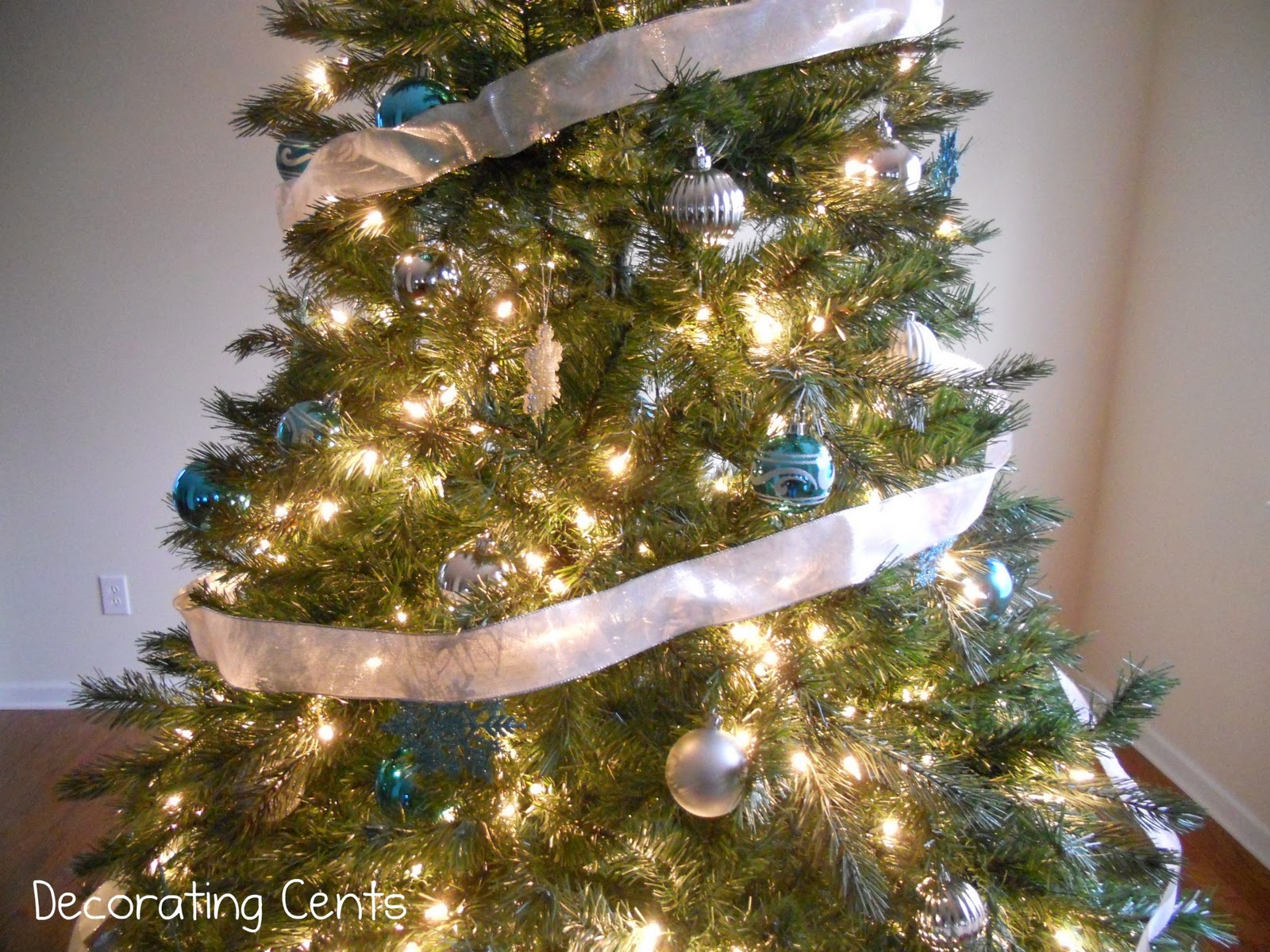 Decorating Cents Blue and Silver Christmas Tree