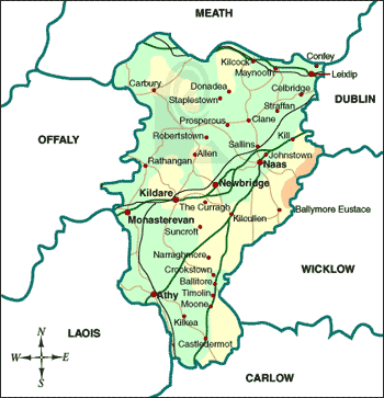 Detailed Map Of Kildare Kildare Map Region City - Map Of Ireland City Regional Political