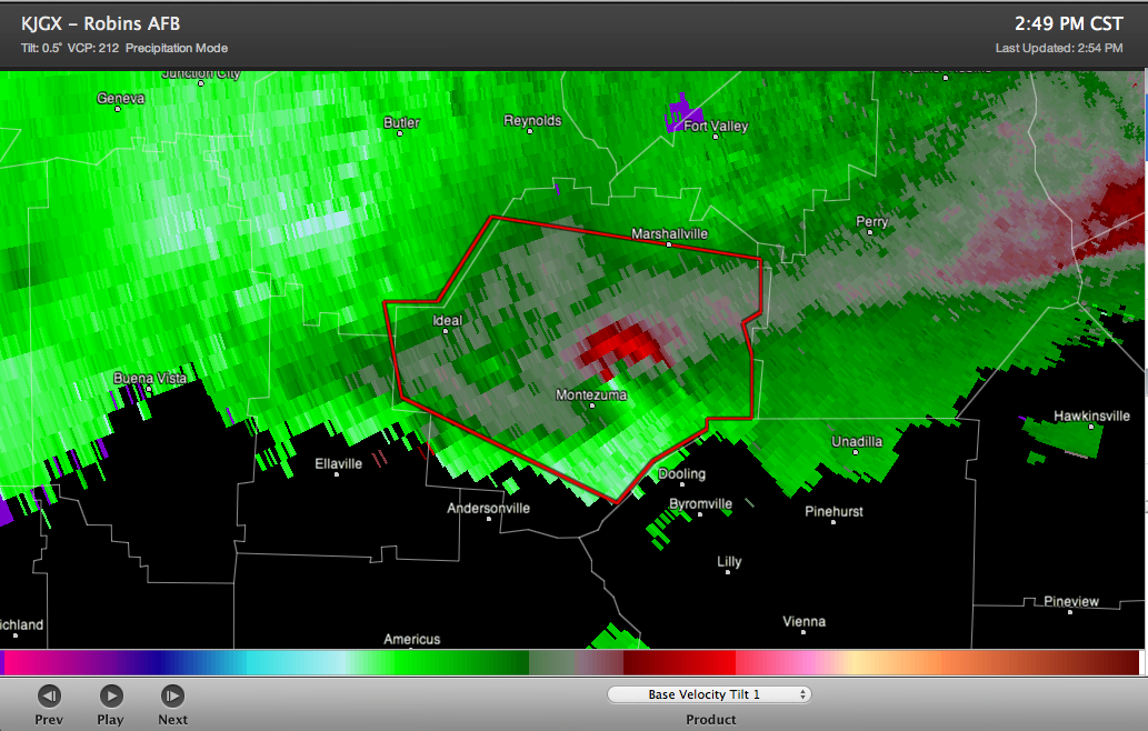 The Weather Centre Tornado Warning (Strong Rotation) Montezuma,
