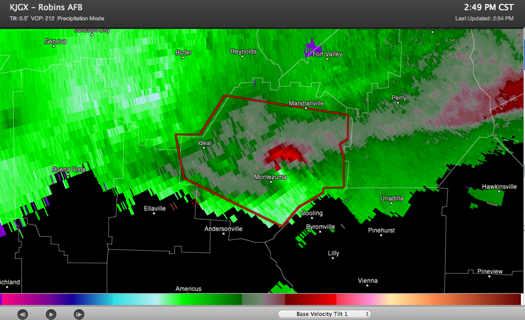 The Weather Centre Tornado Warning (Strong Rotation) Montezuma,