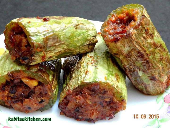 Kabita's Kitchen Stuffed Snake GourdSnake gourd RecipeStuffed Padwal