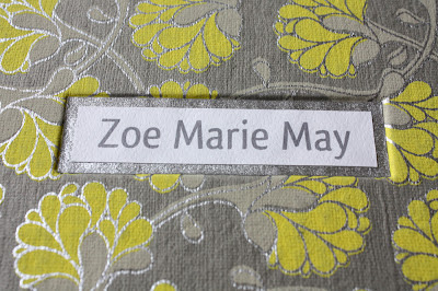 Close-up photo of handmade book inset Floral print paper handmade book