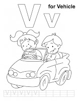 Letter Vv printable coloring pages | Kids coloring pages