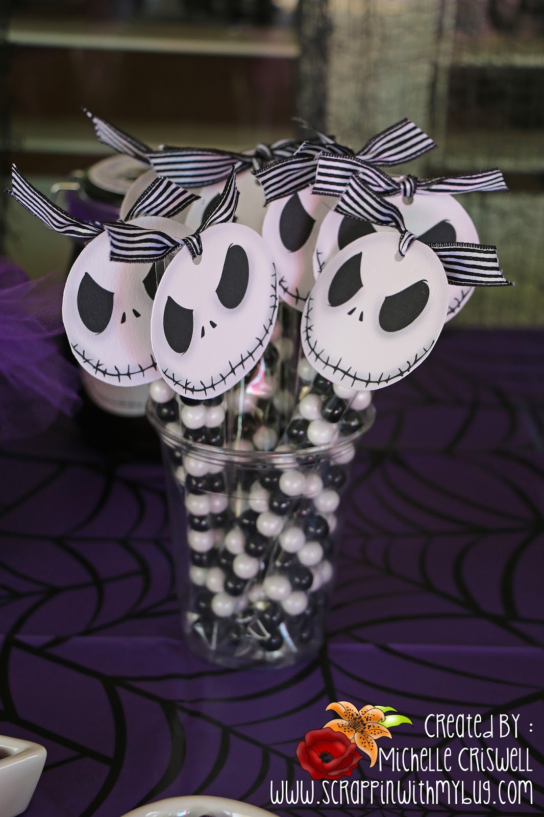 Scrappin with my bug Poppy's Jack Skellington Party