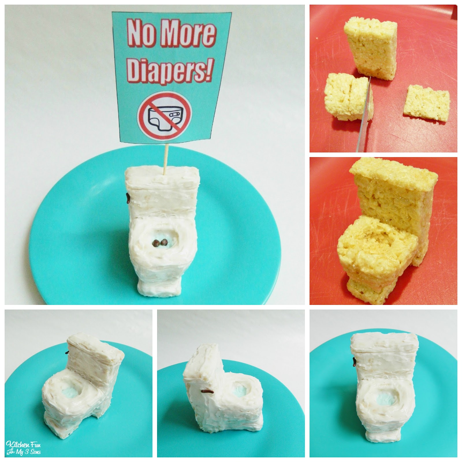 Kitchen Fun With My 3 Sons Edible Potty Rice Krispies Treats for a