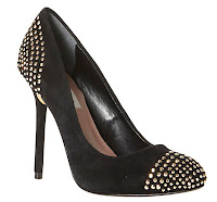 Dune black suede crystal studded stiletto shoe