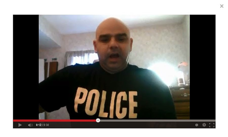 BLV cop Sean Ahlegian aka LM Shaffer looking like Uncle Fester from the Addams Family.