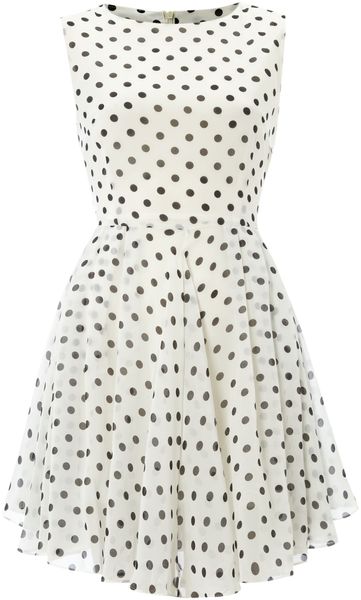 GLAMOROUS Sleeveless Floaty Spot Dress, $44