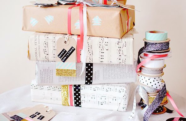 mix of glitter and ribbons for wrapping gifts mix of glitter and ribbons for wrapping gifts