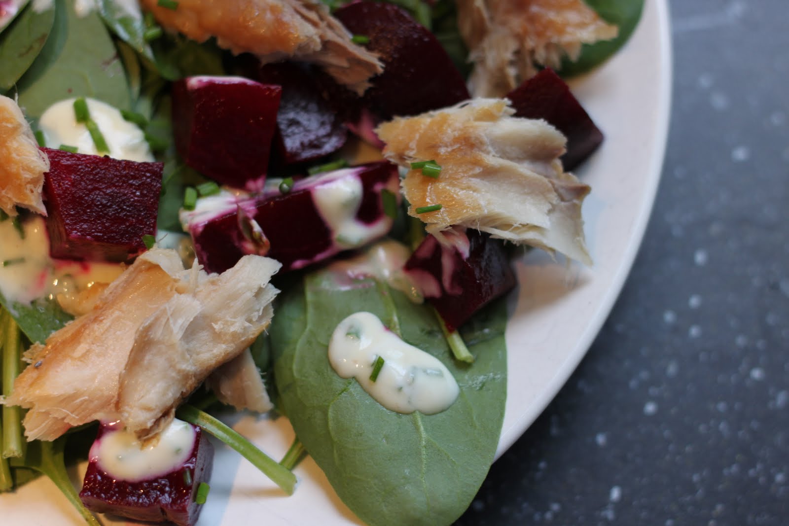 Dine at Mine Beetroot, Smoked Mackerel and Horseradish Salad