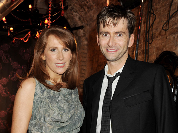 Catherine Tate and David Tennant celebrate after getting 