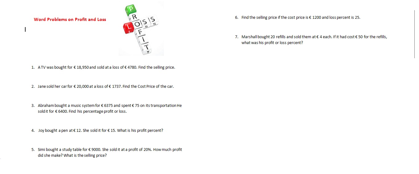 ms zammit blog worksheets on percentages the profit worksheet