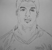 A portrait of Luis Suarez in black and white (luis suarez)