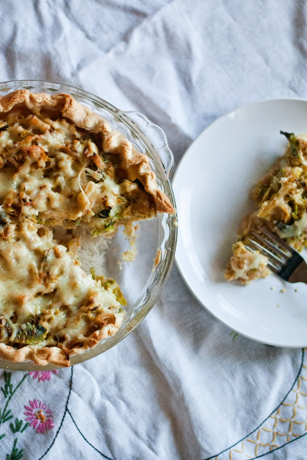 My Trash and Treasure caramelized brussels sprouts + gruyere pie