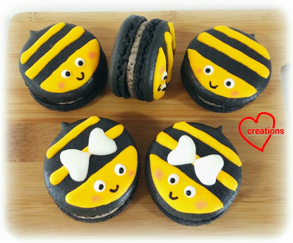 Loving Creations for You Bumblebee Cookies n Cream Macarons