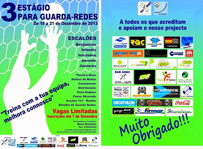 3º ESTÁGIO PARA GUARDA-REDES ADQC 2013/14