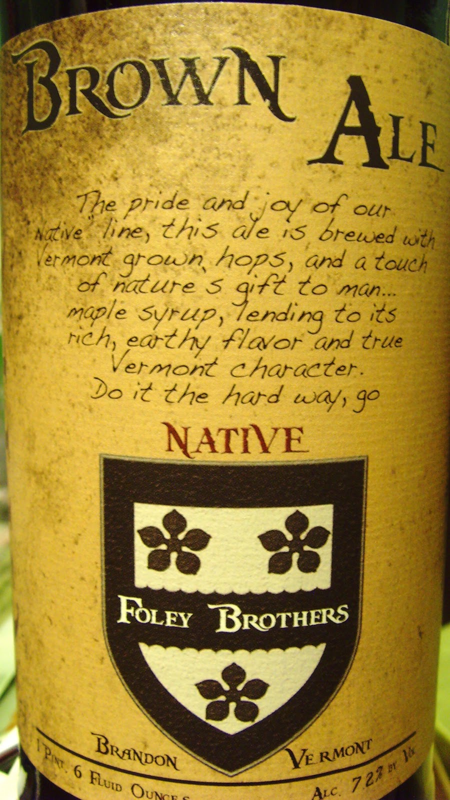 Burlington Beer Review Foley Brothers Brown Ale