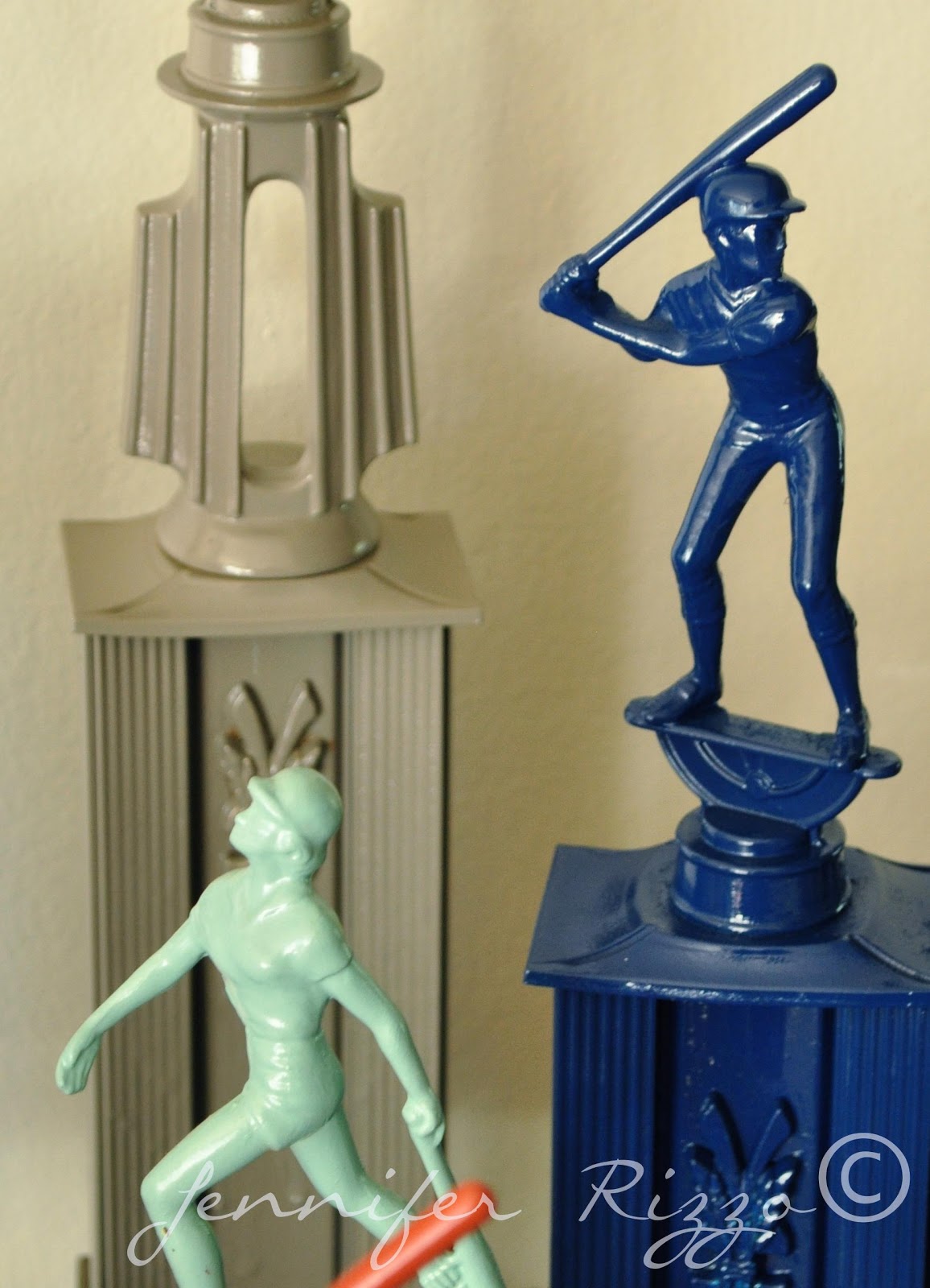 Revamping old trophies with spray paint... Jennifer Rizzo