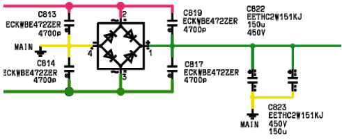 Hình 27 - Mạch chỉnh lưu điện áp AC220V  thành DC300V