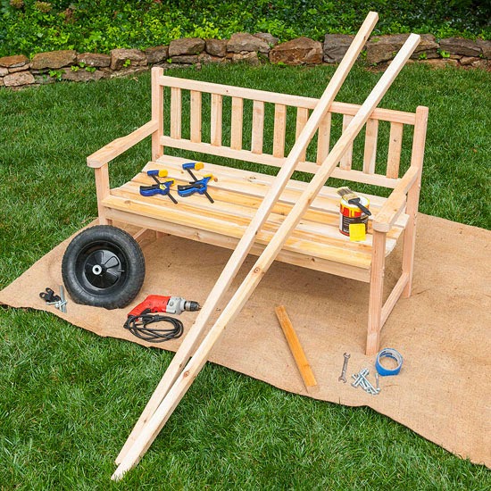 Build a Wheelbarrow Bench Do it yourself ideas and projects