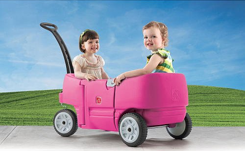 pink toy wagon
