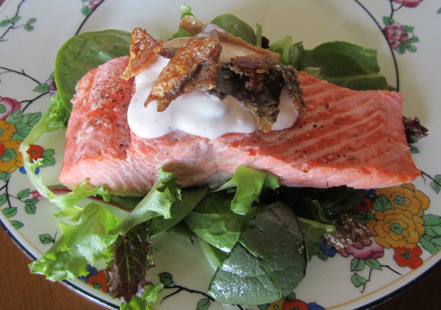 Food Lust People Love Poached Salmon with Creamy Caper Onion Sauce
