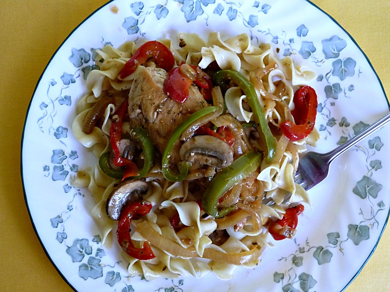 Baking and Cooking, A Tale of Two Loves Savory Chicken with Bell Peppers and Mushrooms