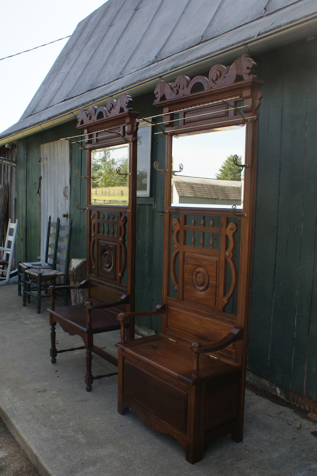 John Mark Power, Antiques Conservator Reproduction Walnut Hall Tree
