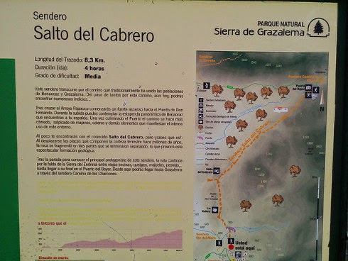Indicaciones rura de senderismo Salto del Cabrero Indicaciones rura de senderismo Salto del Cabrero