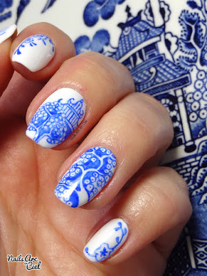 Nail art - Porcelaine Asiatique chinoise + mini concours par Nails Arc en Ciel