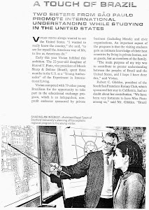 Reportagem sobre atividades de Vivian como Jovem Embaixadora do Brasil nos Estados Unidos, 1967.