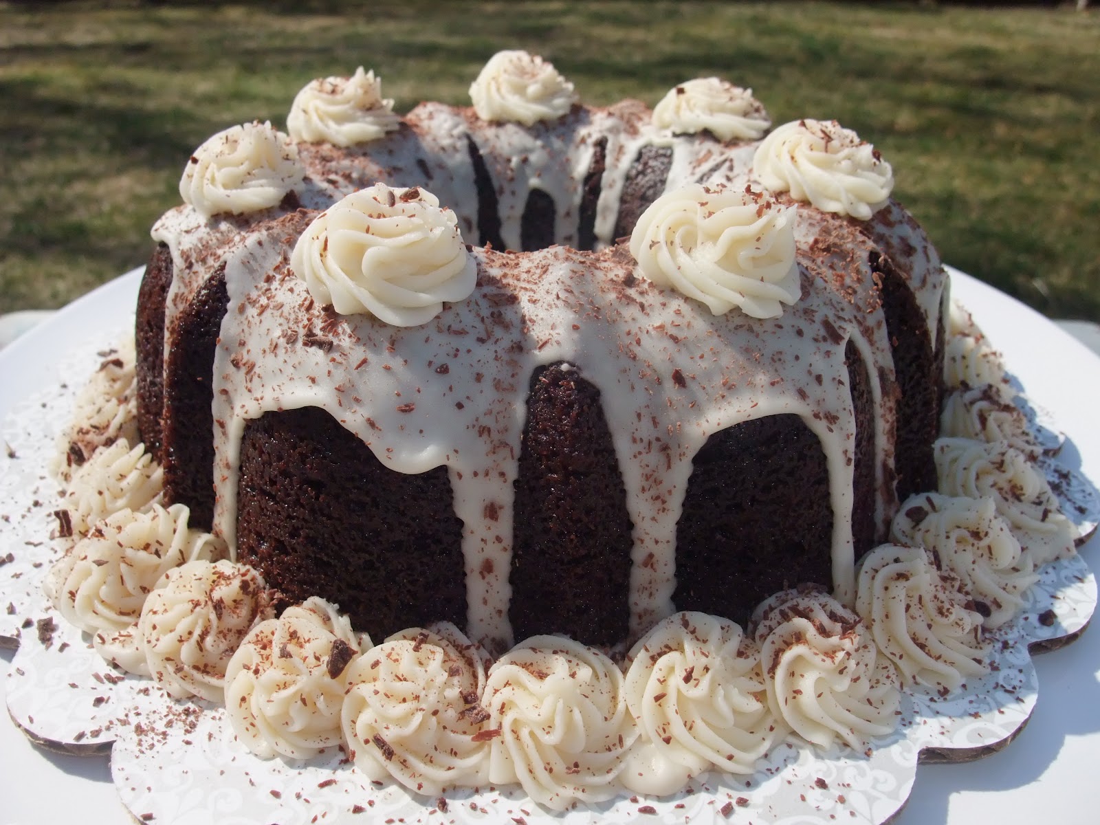 Rosie's Country Baking Chocolate Stout Bundt Cake with Irish Cream Glaze