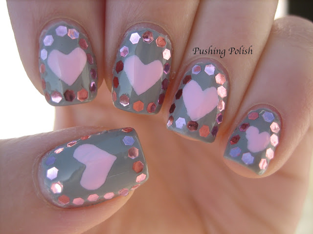 Glequin Frame Heart Nail Art Glequin Frame Heart Nail Art